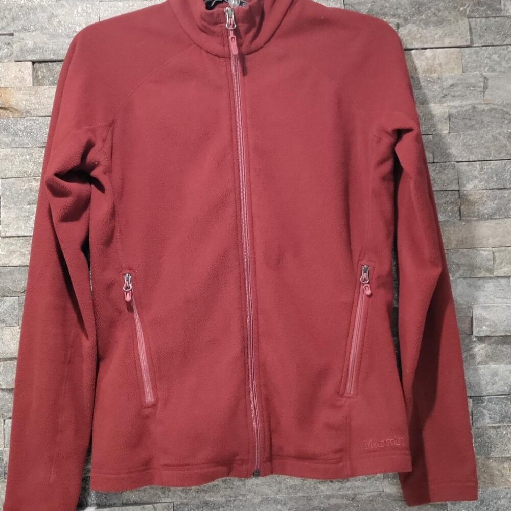 Marmot Brick Red Fleece Zip Up Small - image 1